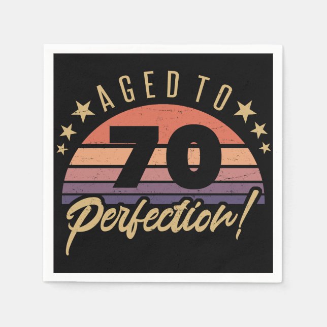 Retro 70th Birthday Humor Napkins (Front)