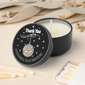 Retro 70th Birthday Mirrorball Disco Era Mini Candle Favors