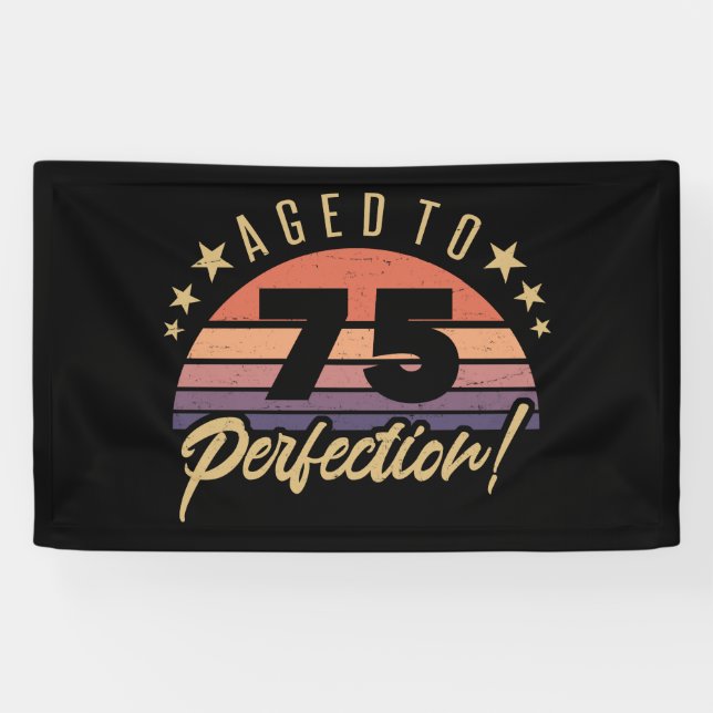 Retro 75th Birthday Humor Banner (Horizontal)