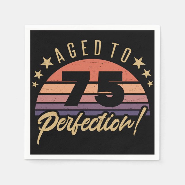 Retro 75th Birthday Humor Napkins (Front)