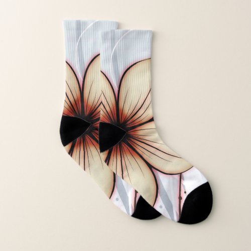 retro 7S floral pattern Socks