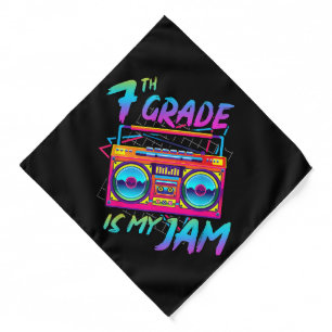 Retro 80s 7th Grade Is My Jam Back To School Bandana