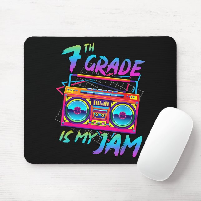 Retro 80s 7th Grade Is My Jam Back To School Mouse Pad (With Mouse)