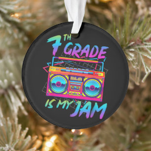 Retro 80s 7th Grade Is My Jam Back To School Ornament