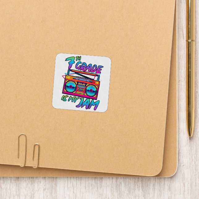 Retro 80s 7th Grade Is My Jam Back To School Patch (On Folder)