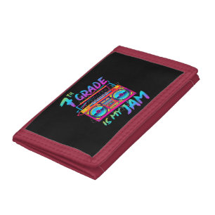 Retro 80s 7th Grade Is My Jam Back To School Trifold Wallet