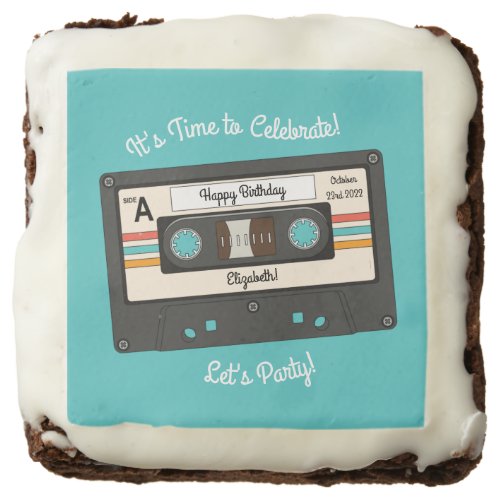 Retro 80s 90s Cassette Tape Music Birthday Party Brownie