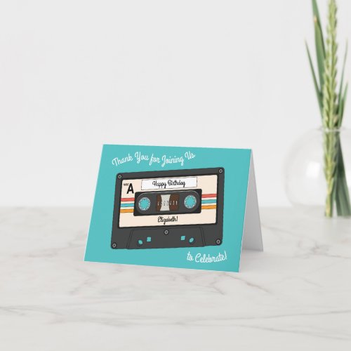 Retro 80s 90s Cassette Tape Music Birthday Party Card