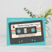 Retro 80's 90's Cassette Tape Music Birthday Party Invitation (Standing Front)