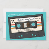 Retro 80's 90's Cassette Tape Music Birthday Party Invitation (Front)