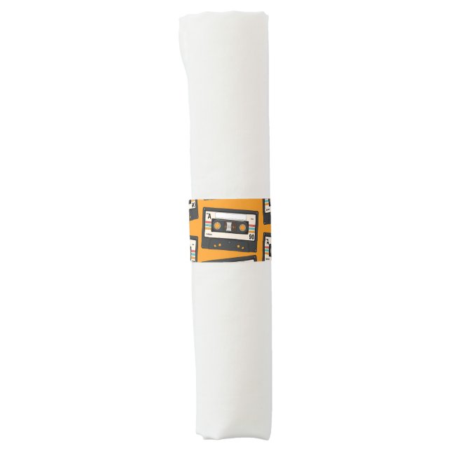 Retro 80's 90's Cassette Tape Music Birthday Party Napkin Bands (Front)