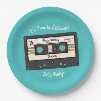 Retro 80's 90's Cassette Tape Music Birthday Party Paper Plates