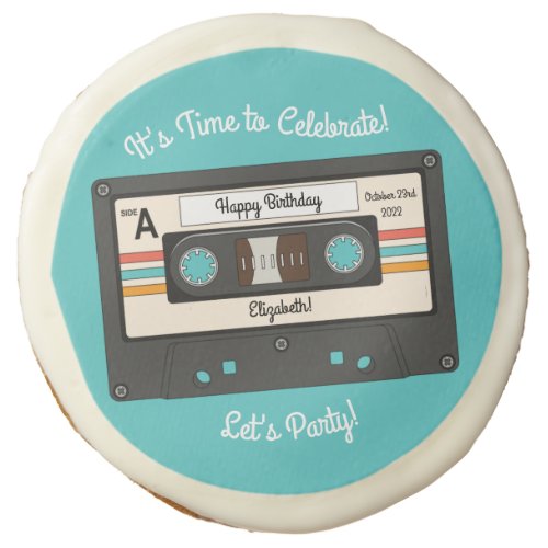 Retro 80s 90s Cassette Tape Music Birthday Party Sugar Cookie