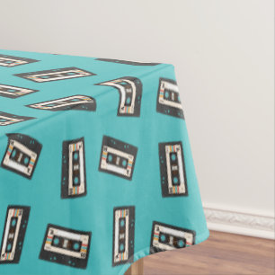 Retro 80's 90's Cassette Tape Music Birthday Party Tablecloth