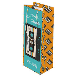 Retro 80&#39;s 90&#39;s Cassette Tape Music Birthday Party Wine Gift Bag