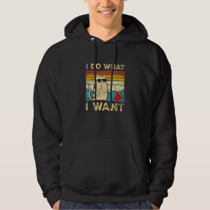 Retro 80s 90s Cat I Do What I Want Cat Hoodie