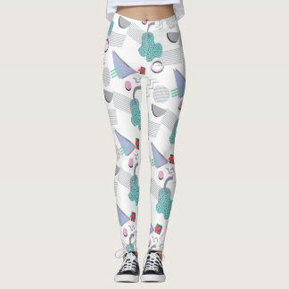 Retro 80s 90s Geometric Print Womens Leggings
