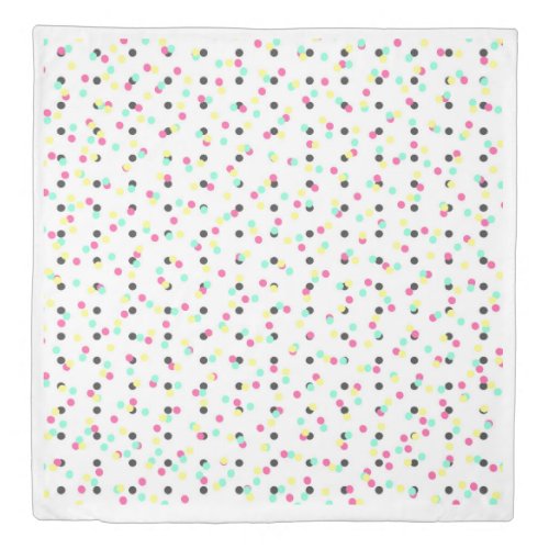 Retro 80s 90s Inspired Colorful Polka Dots Duvet Cover