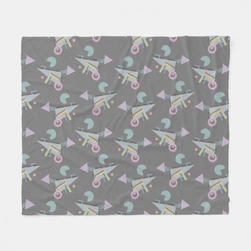 Retro 80s 90s Memphis Style Print Fleece Blanket