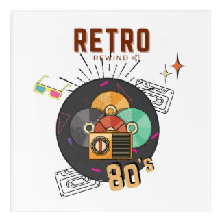 Retro 80s/90s Music CD Cover Design Acrylic Print