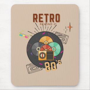 Retro 80s/90s Music CD Cover Design Mouse Pad