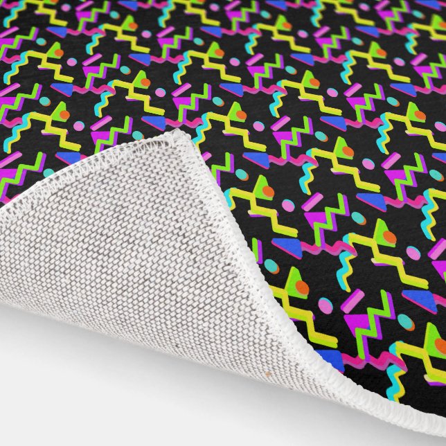Retro 80s & 90s Neon Abstract Pattern Rug (Indoor)