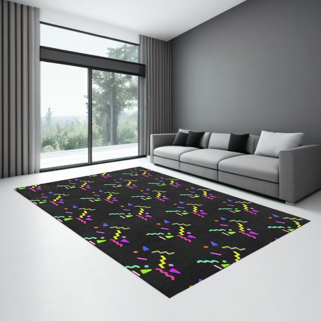 Retro 80s & 90s Neon Arcade Pattern Rug (Insitu (Indoor 3))