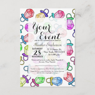 Retro 80's 90's Neon Colorful Ring Candy Pop Invitation