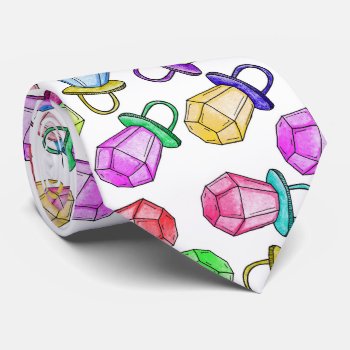 Retro 80's 90's Neon Colorful Ring Candy Pop Neck Tie by BlackStrawberry_Co at Zazzle