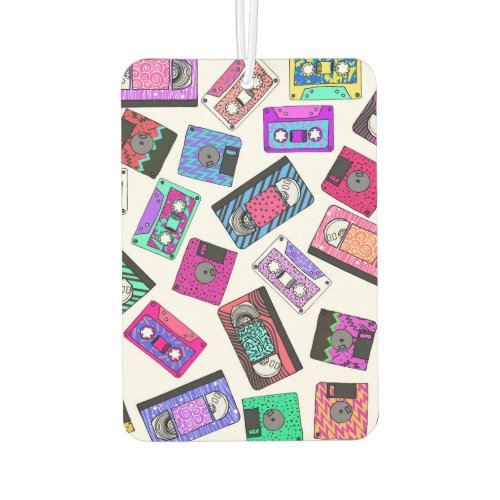 Retro 80s 90s Neon Patterned Cassette Tapes Car Air Freshener