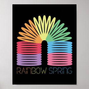Retro 80s 90s Neon Rainbow Spring Poster