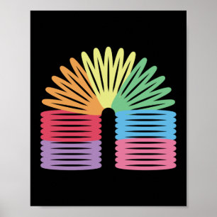 Retro 80s 90s Neon Rainbow Spring Poster