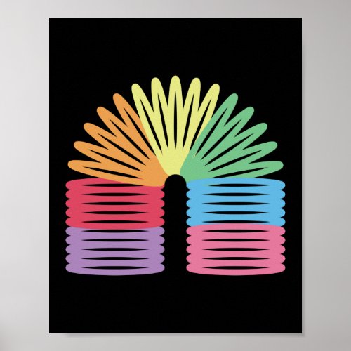 Retro 80s 90s Neon Rainbow Spring Poster