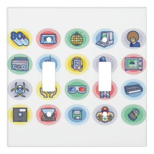 Retro 80s 90s Pop Culture Icons Light Switch Cover