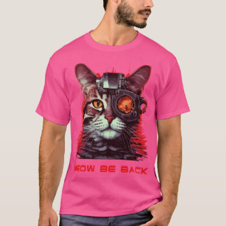 Retro 80s 90s Robot Cat Gifts Pun Funny Cat 2 T-Shirt