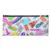 Retro 80's 90's Summer Beach Collage Pattern Pencil Case (Front)