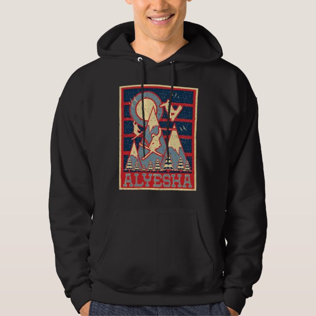Retro 80s Alyeska Ski T-Shirt Hoodie (Front)