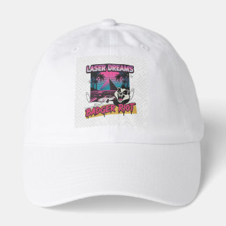 Retro 80s Badger Riot Synthwave Laser Dreams cap