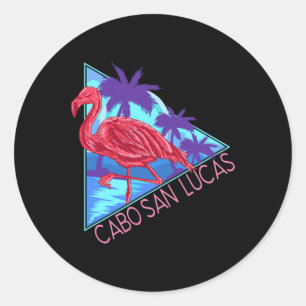Retro 80s Beach Vintage Vacation Cabo San Lucas Me Classic Round Sticker