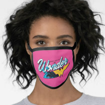 Retro 80's "Believe In Wonder" Graphic Face Mask