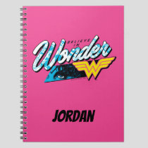 Retro 80's "Believe In Wonder" Graphic Notebook