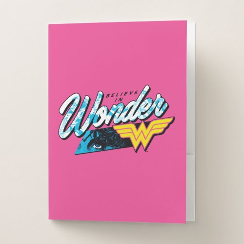Retro 80s Believe In Wonder Graphic Pocket Folder
