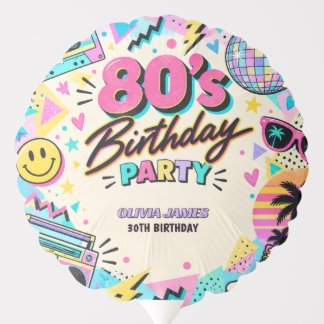 Retro 80s Birthday Balloon