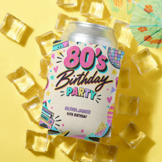 Retro 80s Birthday Can Cooler