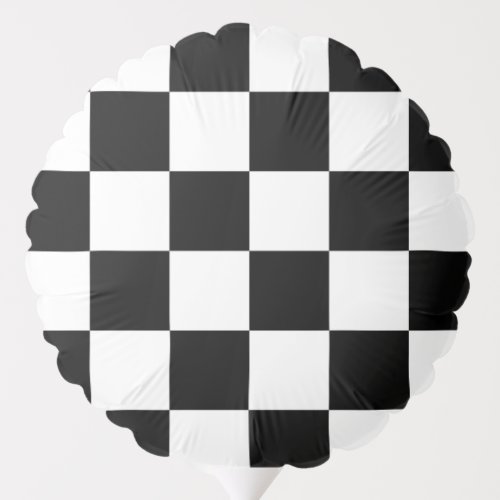 Retro 80s Black and White Checkered Pattern Balloon