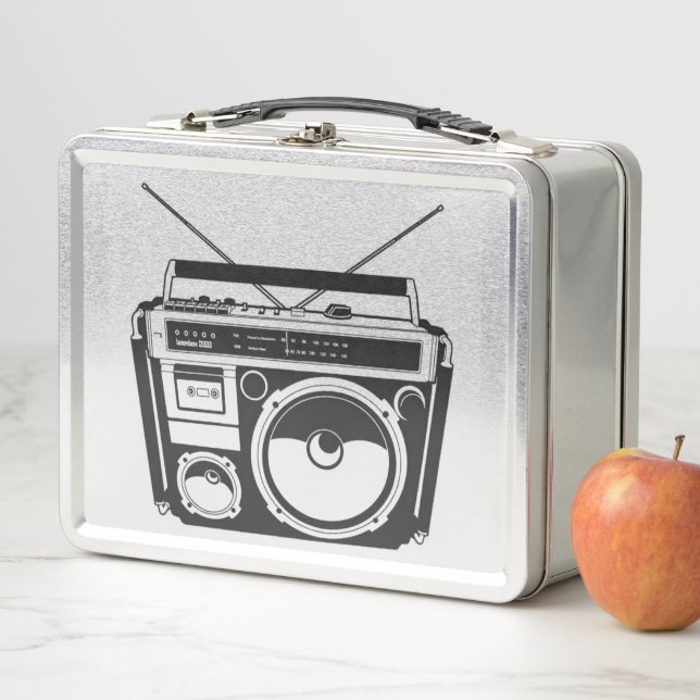 Retro 80s Boombox Metal Lunch Box (In Situ)