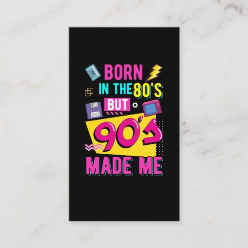 Retro  80s Born Music Party Disco 90s Business Card