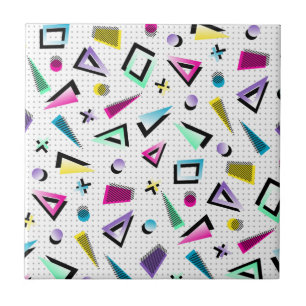 Retro 80s bright and colorful trend ceramic tile