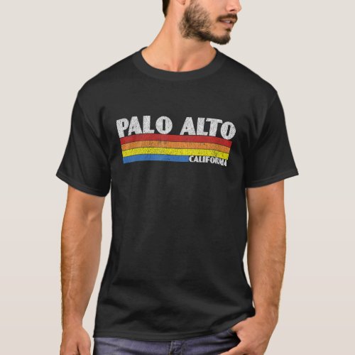 Retro 80s California CA Souvenir Palo Alto T_Shirt