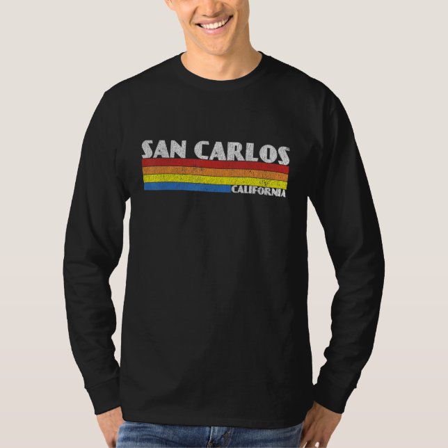 Retro 80s California CA Souvenir San Carlos T-Shirt (Front)